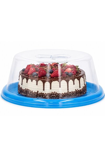 PUFO Tavă rotundă pentru tort cu capac transparent, pentru prăjituri, patiser...