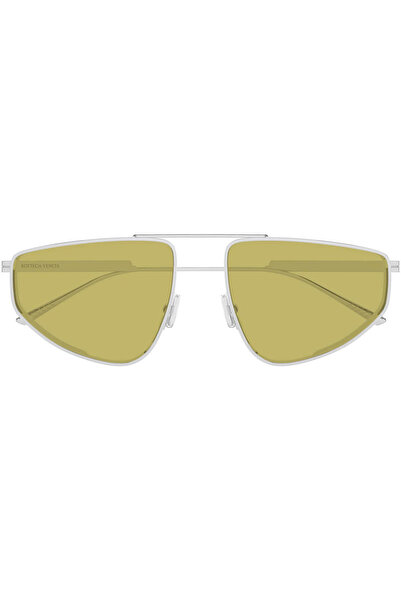 Bottega Veneta BV1466S 003 Silver Mustard Aviator Gunes Gozlugu