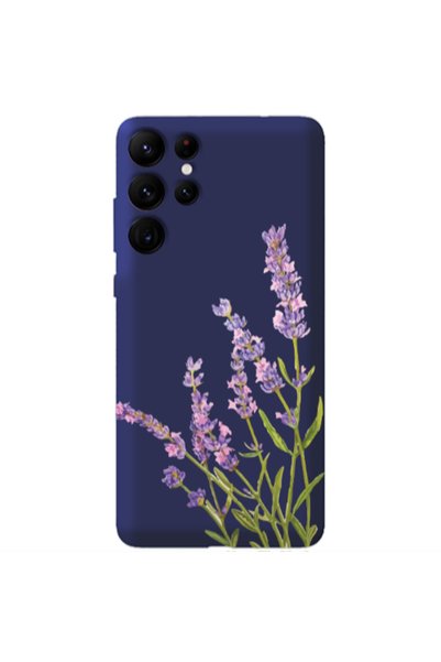 Other Samsung S22 Ultra Flowers 8 Dark blue Colored Silicone TPU Θήκη