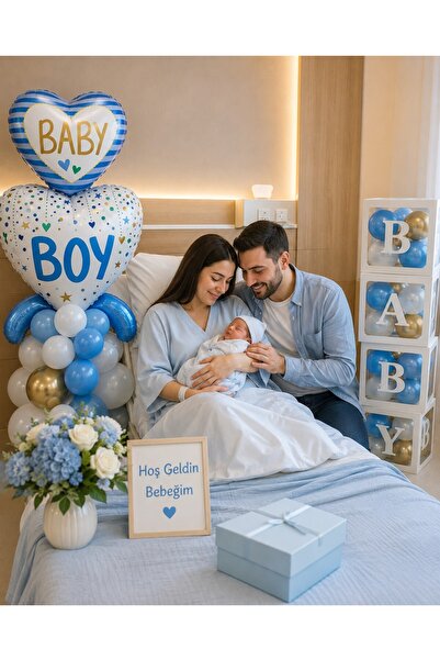 Bkmc Baby Boy Hospital Room Decoration Set |   Baby Boy Hospital Welcome Deco...