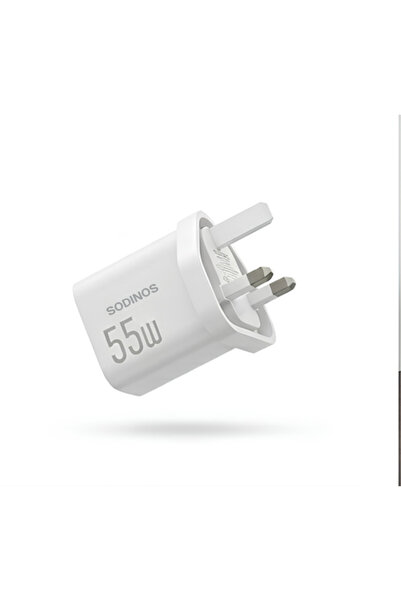 sodinos 55W GaN Fast Charger White | PD 30W + QC3.0 Dual USB Travel Adapter |...