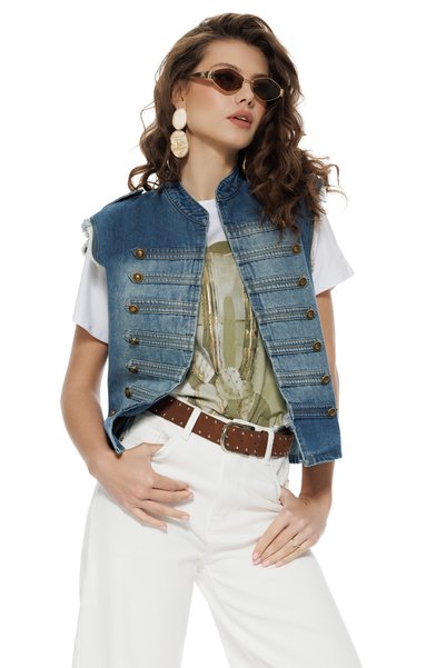 Fofy Vesta dama blug albastru army safari summer 2026