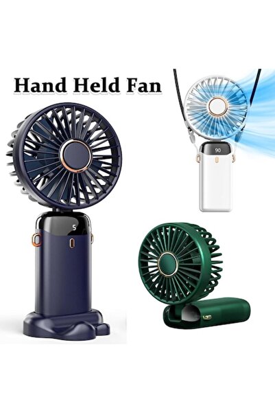 OEM Ventilator portabil cu baterie, 5 viteze, afișaj digital, albastru, 185x8...