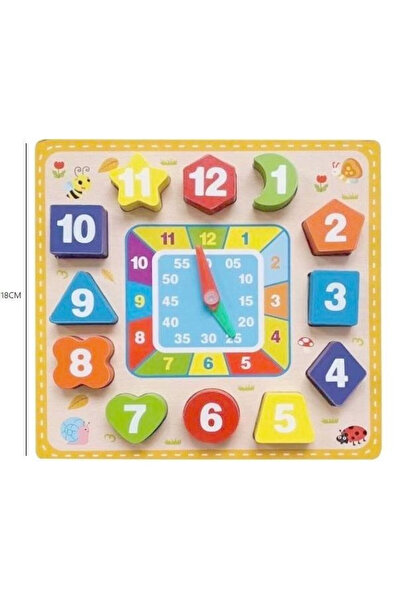 OEM Merkpol Ceas educativ din lemn, puzzle pentru învățarea orelor