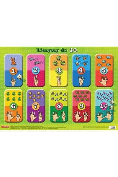 OEM Demart – Planșă educativă „Numără până la 10” laminată 44x703 mm