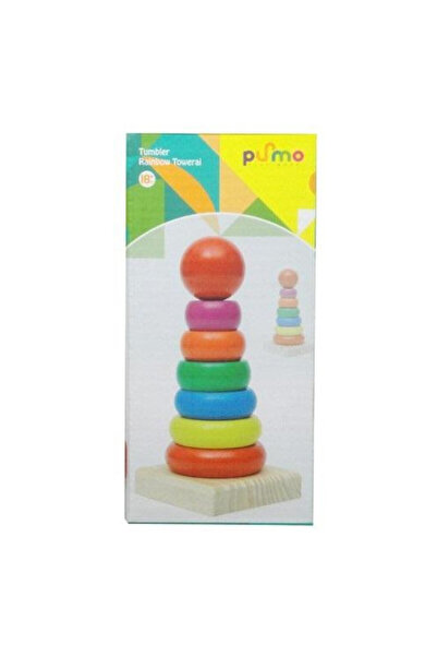 OEM Piramida colorata din lemn SWEDE pentru copii 18 luni+, dezvoltă gândirea...