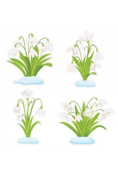 OEM Decorațiuni pentru ferestre Ghiocei set 4 elemente față-verso LearnHow