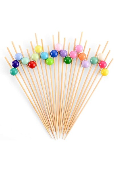 The Bros Cocktail Picks Bamboo Toothpicks Sticks 100PCS Assorted Color Sent f...
