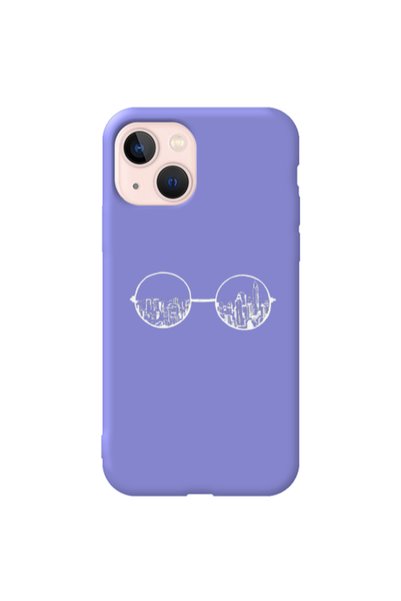 Other Apple iPhone 13 Sunglasses Purple Colored Silicone TPU Θήκη
