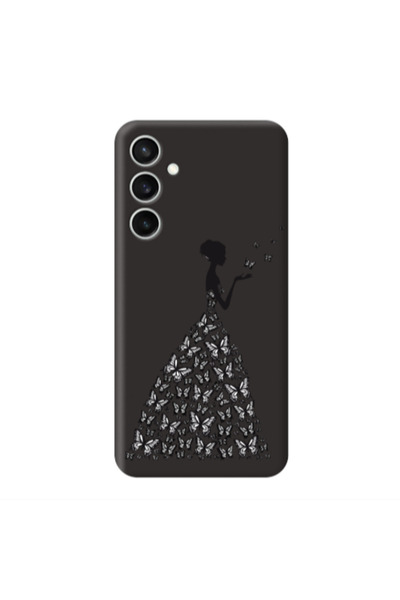 Other Samsung S24 Plus Butterfly Girl Black Colored Silicone TPU Θήκη