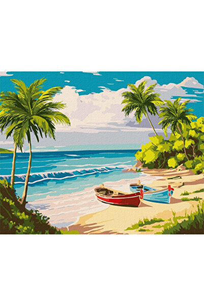 ideyka Set pictura pe numere Insula Frumoasa, pe panza 40x50 cm, set complet ...