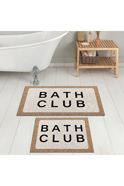 Evimle Dijital Baskı Banyo Paspası Kaymaz Yıkanabilir (60X100)+(50X60)