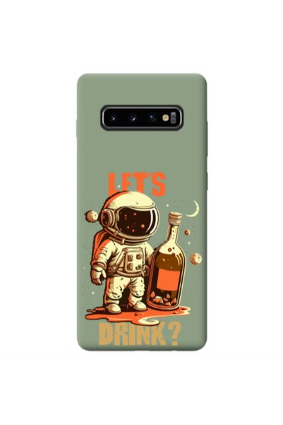 Other Samsung S10 Lets drink Light Green Colored Silicone TPU Θήκη