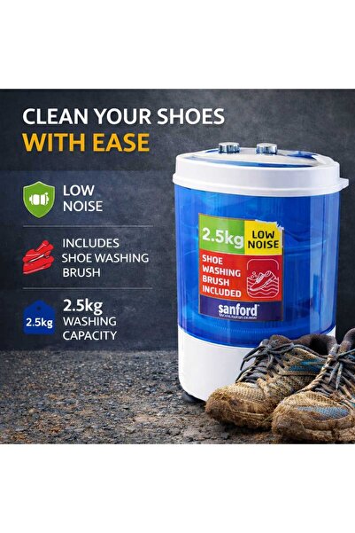 Sanford 2.5kg Mini Shoe Washing Machine Low Noise Portable Washer
