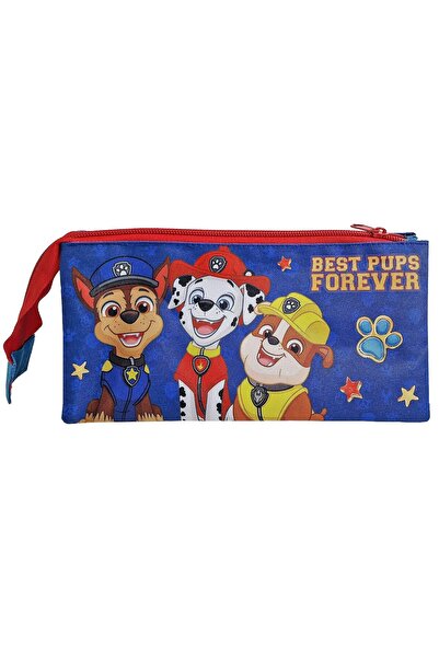 PAW PATROL Επίπεδη κασετίνα τύπου βαρελάκι με 3 θήκες και ένα φερμουάρ