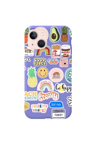 Other Apple iPhone 13 Good vibes Purple Colored Silicone TPU Θήκη