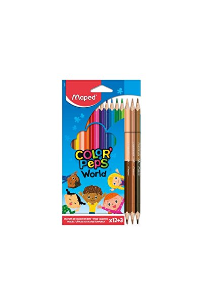 Maped Creioane colorate Color'Peps World 12+3 culori