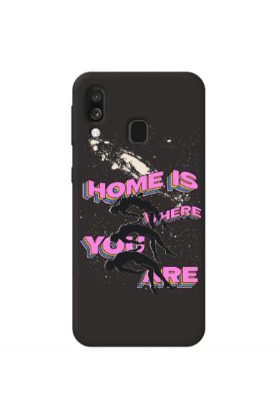 Other Samsung A40 Home Is Where Black Colored Silicone TPU Θήκη