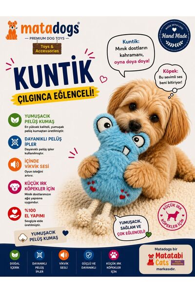 MATATABİ CATS MATADOGS KUNTİK PELUŞ , İPLİ , SESLİ KÖPEK OYUNCAĞI