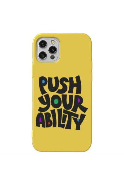 Other Apple iPhone 12 Pro Max Push Your Ability Yellow Colored Silicone TPU Θήκη