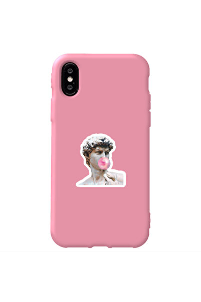 Other Apple iPhone X Bubble Pink Colored Silicone TPU Θήκη
