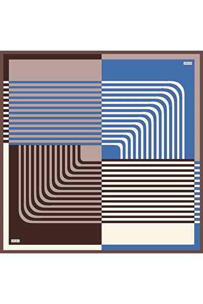 Levidor Bitter Brown Stripe Twill Silk Scarf