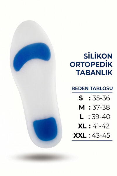 HSDSİLİKON Tam Ortopedik Anatomik Silikon Ayakkabı Tabanlığı, Topuk Dikeni Ta...