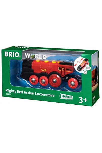 BRIO Locomotiva de jucarie, Brio, Clasic, Lumini si sunete, Rosu