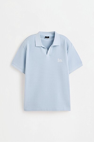 LEFTIES İşlemeli dokulu polo yaka t-shirt