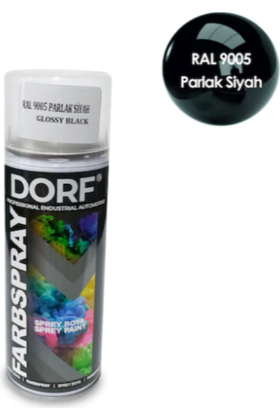 dorf Piano Black Sprey Boya Parlak Siyah Akrilik RAL9005 400 ml
