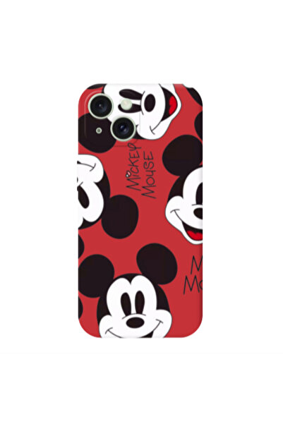 Other Apple iPhone 15 Mickey Mouse Red Colored Silicone TPU Θήκη