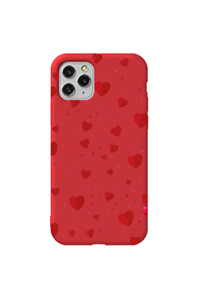 Other Apple iPhone 11 Pro Max Dot hearts Red Colored Silicone TPU Θήκη