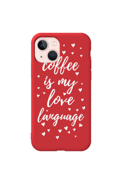 Other Apple iPhone 13 Coffe is my love language Red Colored Silicone TPU Θήκη