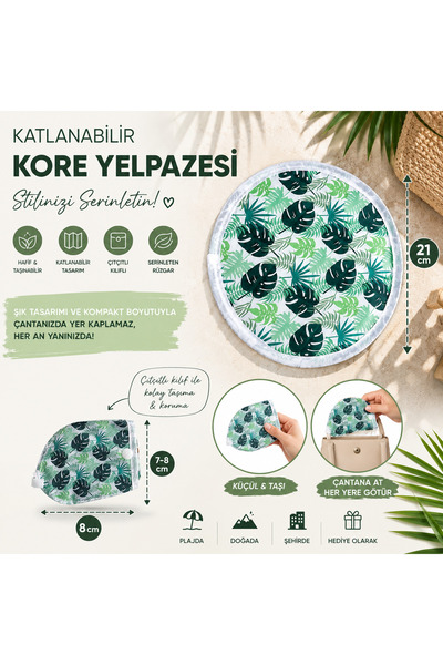 lawrenceshop Katlanabilir Kore Yelpazesi Çıtçıtlı Kılıflı Taşınabilir El Yelp...