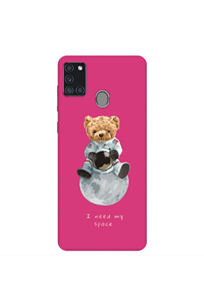 Other Samsung A21S Bear in space Fuchsia Colored Silicone TPU Θήκη