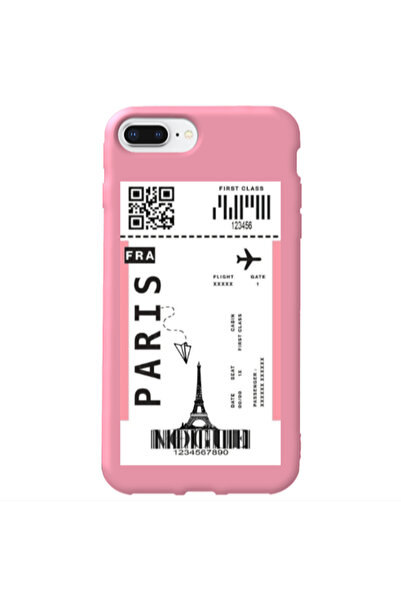 Other Apple iPhone 7 Plus Paris FRA Pink Colored Silicone TPU Θήκη