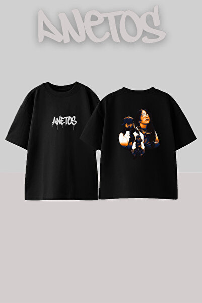 Anetos Hip hop dizajn za devojke, unisex oversize crna majica