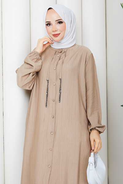 Pamuk Butik Women's Large Size Chain Detailed Side Pocket Cap