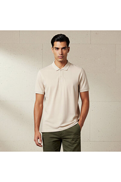 FAV Men Short Sleeve Textured Polo T-shirt