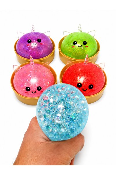 Squishy Minge Unicorn cu Gel și Mărgele – Jucărie Antistres Senzorială, Model Surpriză