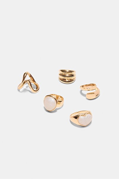 Stradivarius Set of 5 heart rings