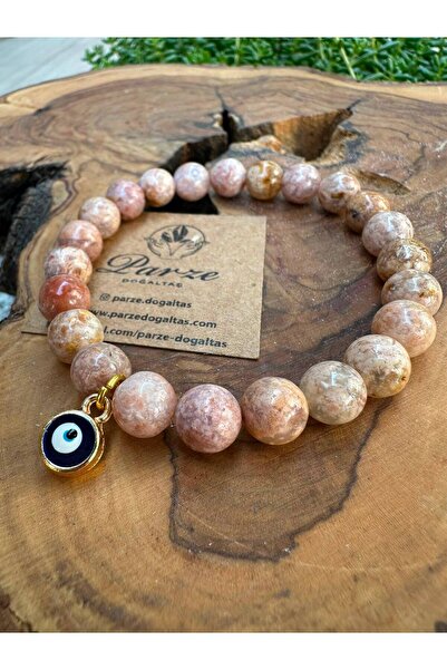 parze doğaltaş Sakura Agat (Flower Agate) Natural Stone 8 mm Design Bracelet