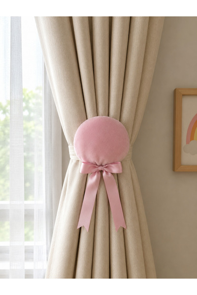 Keçeli parti hayalleri Perde bağı tokası 2 adet balon fiyonklu pembe