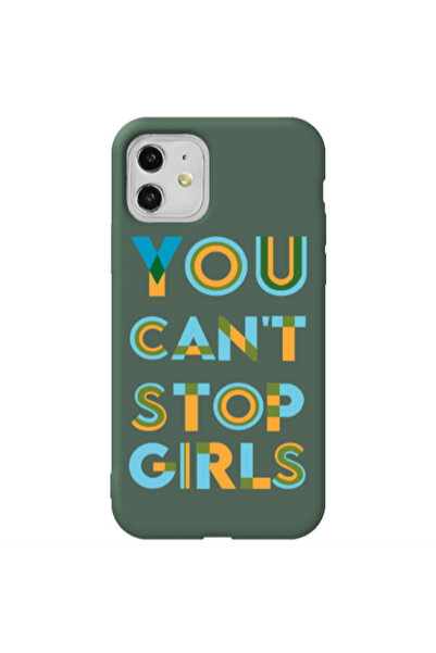 Other Apple iPhone 11 You Cant Stop Girls Dark Green Colored Silicone TPU Θήκη
