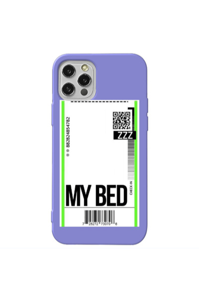 Other Apple iPhone 12 Pro Max My Bed ZZZ Purple Colored Silicone TPU Θήκη