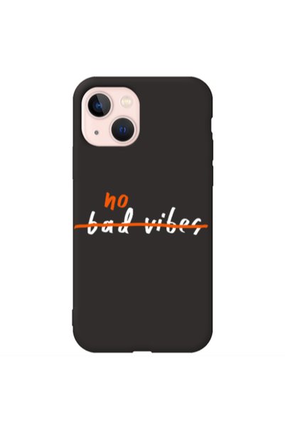 Other Apple iPhone 13 No bad vibes 2 Black Colored Silicone TPU Θήκη