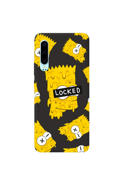 Other Huawei P30 Bart Simpson Black Colored Silicone TPU Θήκη