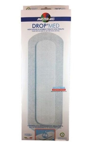 Master Aid | Drop Med |Αυτοκόλλητη Αντικολλητική Γάζα (10,5 x 30cm) |3τμχ
