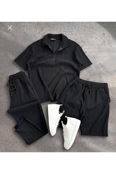 Combineman35 Summer Men's T-Shirt Shorts and Sweatpants 3-Piece Set Summer Re...