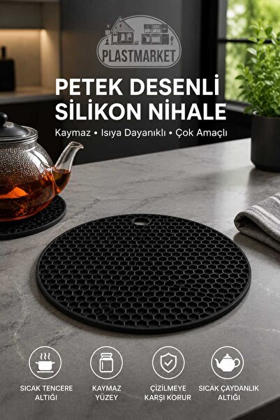 PLASTMARKET Petek Desenli Yuvarlak Nihale | Isıya Dayanıklı Kaymaz Tencere & ...